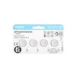 Amazon Basics CR2032 Lithium Batteries, 4-Pack, Child-Proof Package, Non-Coated - AirTag Compatible