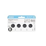 Amazon Basics 4-Pack CR2032 Lithium Coin Cell Battery, Compatible with AirTag, 3 Volt, Long Lasting Power, Mercury-Free