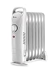 JASUN Oil Filled Radiator Heater with Adjustable Thermostat, Mini Portable Space Heater 700W for Indoor Use, Overheat Safety, Quiet Work, White