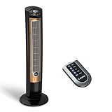 Lasko Oscillating Tower Fan, Remote Control, Ionizer, 3 Speeds, Timer, for Bedroom, Office, Kitchen 42', Black, T42950