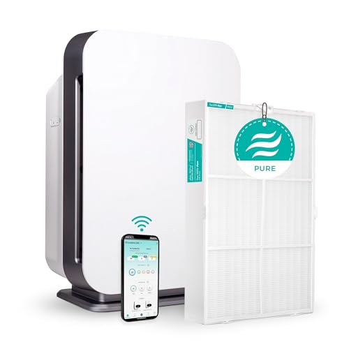 Alen Air Purifer BreatheSmart 75i HEPA w/ Pure Filter for Large Rooms up to 2600 Sq. Ft. - Perfect for Living Room & Kitchen - Captures Allergens, Dust, & Mold - White