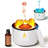 BOHOFAM Aromatherapy Essential Oil Diffuser 360ML,Volcano Diffuser/Humidifier, 2Mist Mosdes : Flame and Volcano, Included 50ML Hotel Collection Essential Oil for Home, Bedroom,Large Room