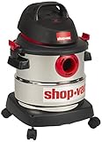 Shop-Vac 5989300 Wet/Dry Vacuum, 5 Gallon, 4.5 Peak HP Stainless Steel Vacuum, 1.25 Inch Diameter x 7 Foot Hose, 6 Ft Cord Length, Ideal for Jobsite, Garage, Car & Workshop