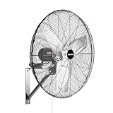 OEMTOOLS OEM24883 24' Oscillating Wall Mount Fan, 6500 CFM Airflow, 3-Speed Wall Mounted, 90° Oscillation Garage Fan, Industrial Cooling, Durable Aluminum Blades