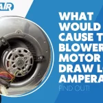 What would cause the blower motor to draw low amperage?