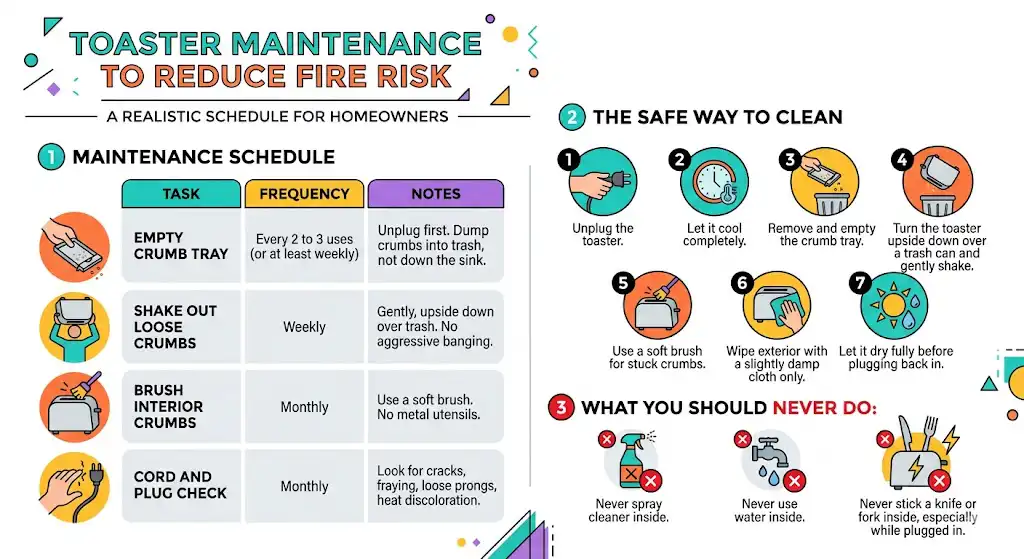 Toaster maintenance that actually reduces fire risk