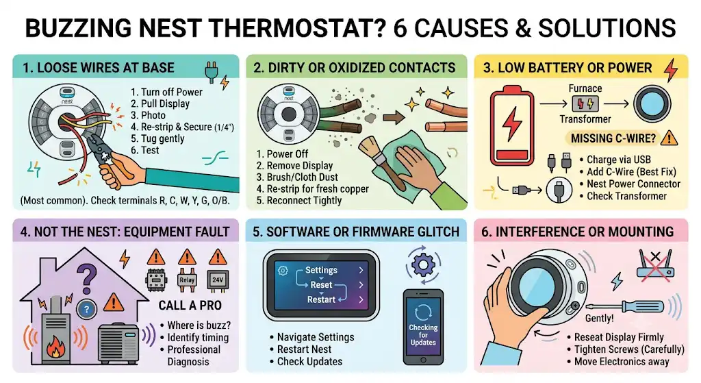 All causes for Nest Thermostat Buzzing
