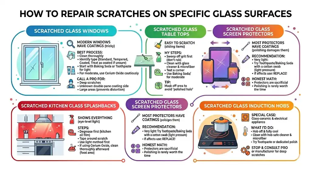 How to Repair Scratches on Specific Glass Surfaces