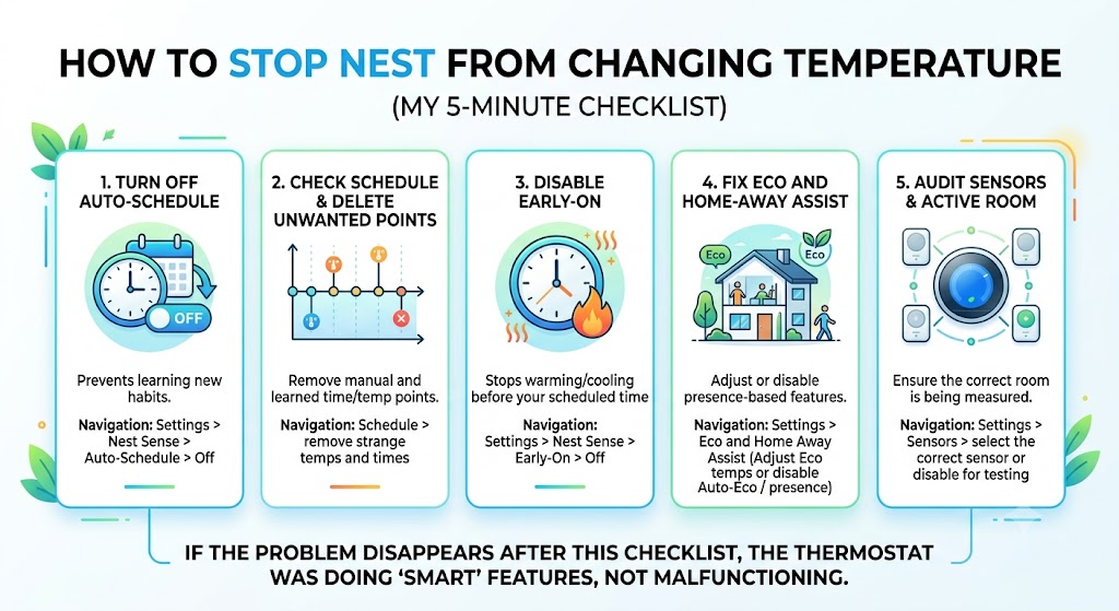 How to Stop Nest From Changing Temperature (My 5-minute checklist)