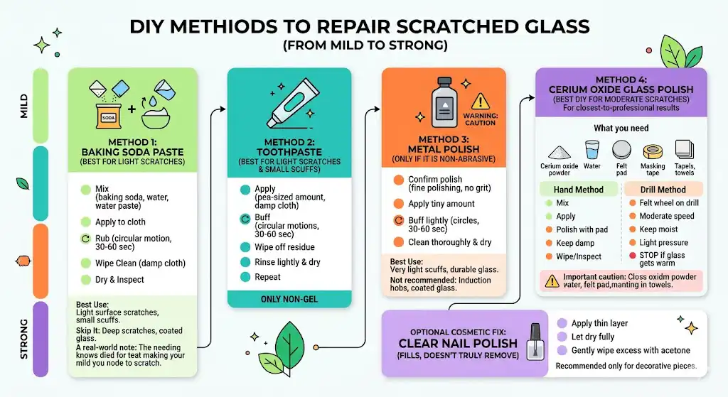 DIY Methods to Repair Scratched Glass (From Mild to Strong)
