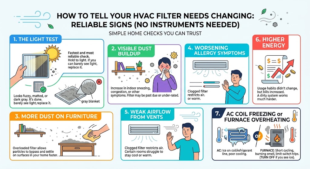 How to tell your HVAC filter needs changing (not guessing, actual signs)