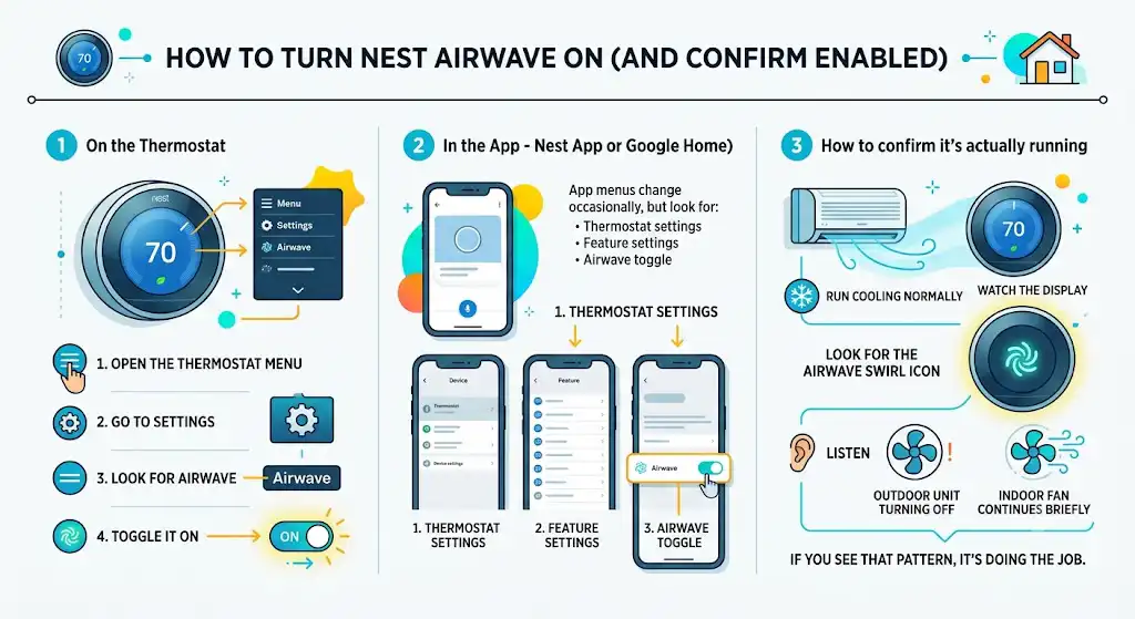 How to turn Nest Airwave on (and confirm it’s enabled)