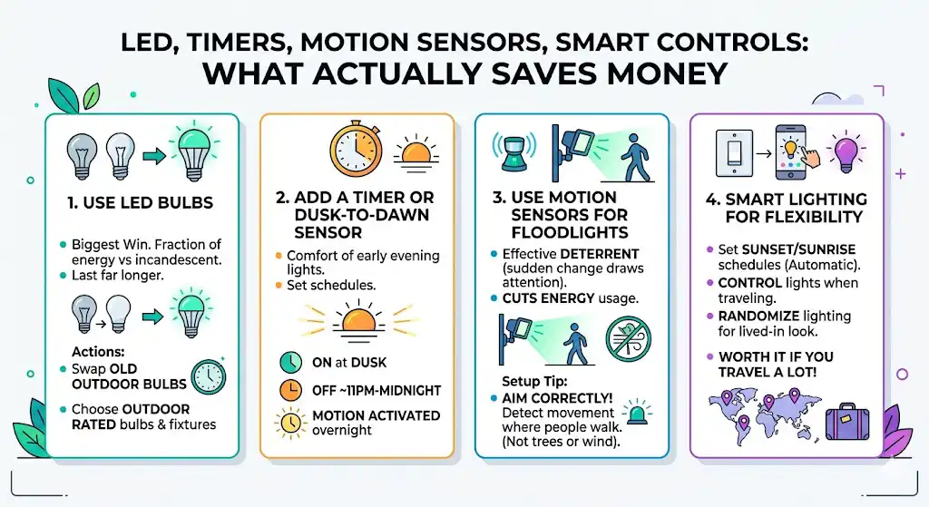 LED, Timers, Motion Sensors, Smart Controls: What Actually Saves Money