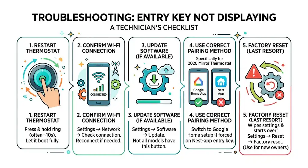 Troubleshooting: What to do if the entry key is not displaying