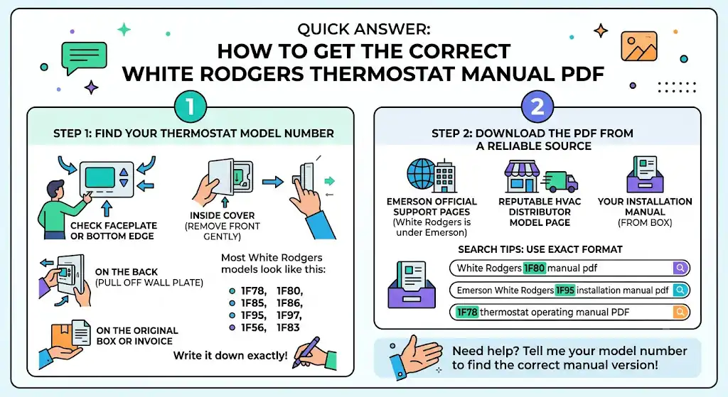 Quick answer: how to get the correct White Rodgers thermostat manual PDF