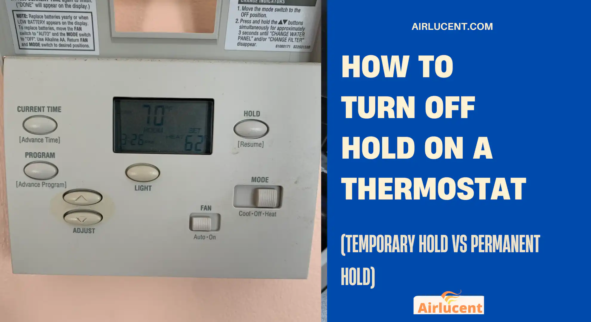 How to Turn Off Hold on a Thermostat (Temporary Hold vs Permanent Hold)