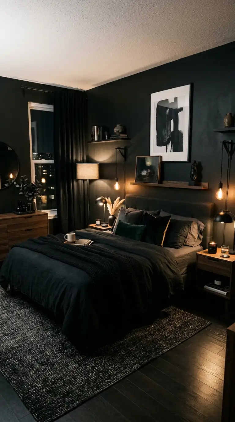 black bedroom aesthetic