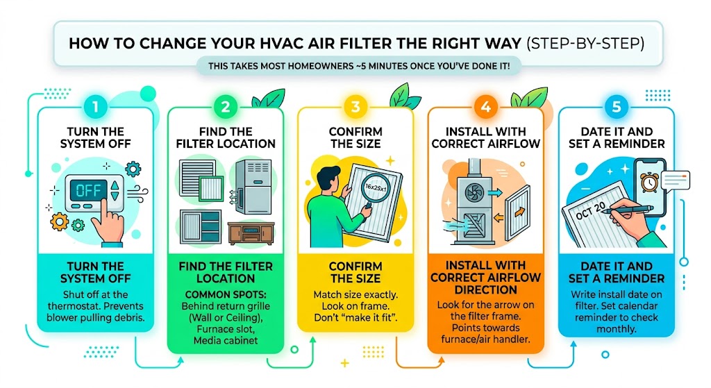 How to change your HVAC air filter the right way (step-by-step)