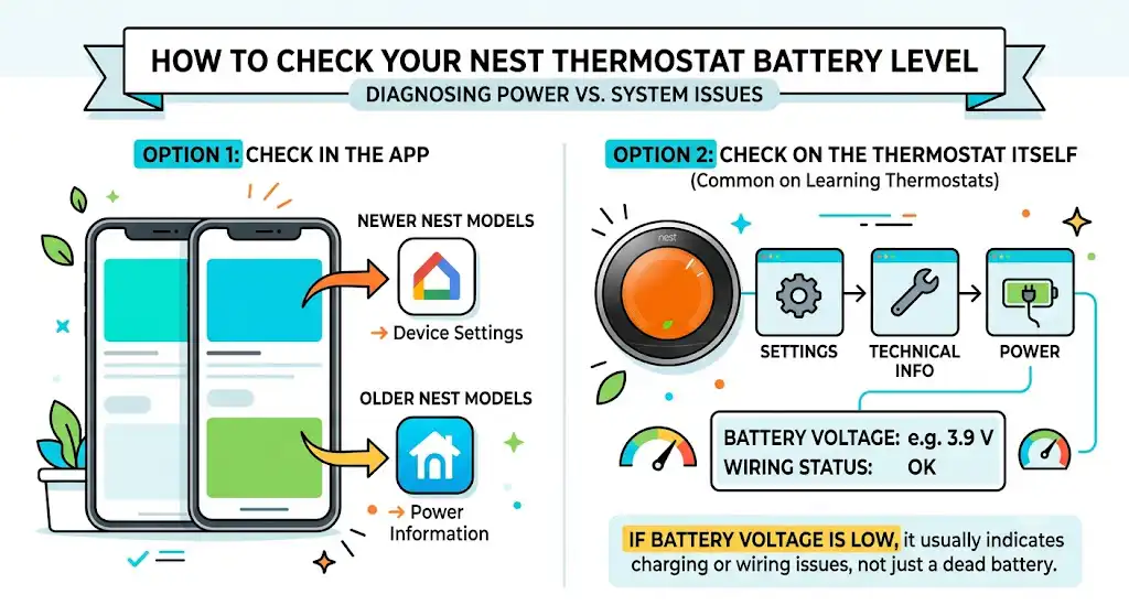 How to Check Your Nest Thermostat Battery Level