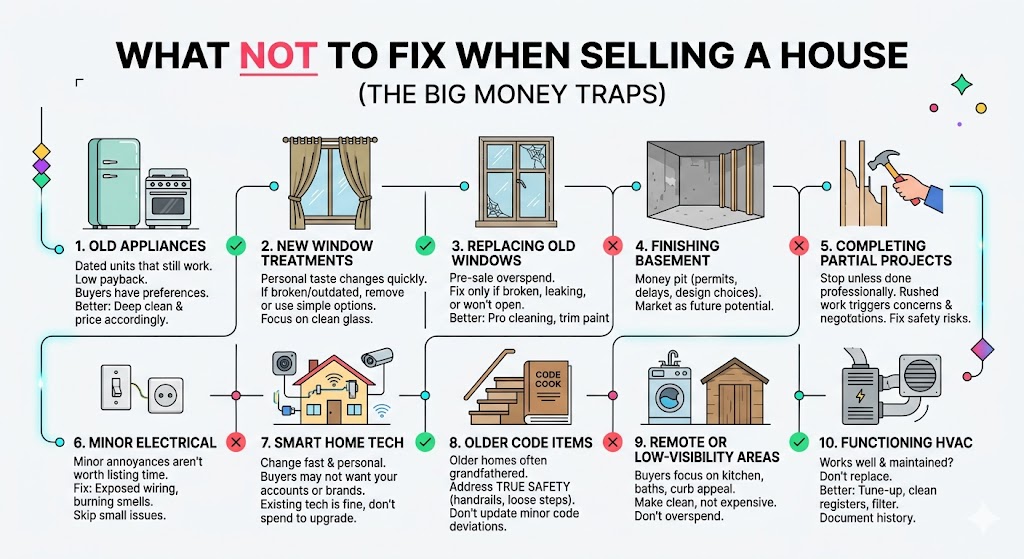 What not to fix when selling a house (the big money traps)