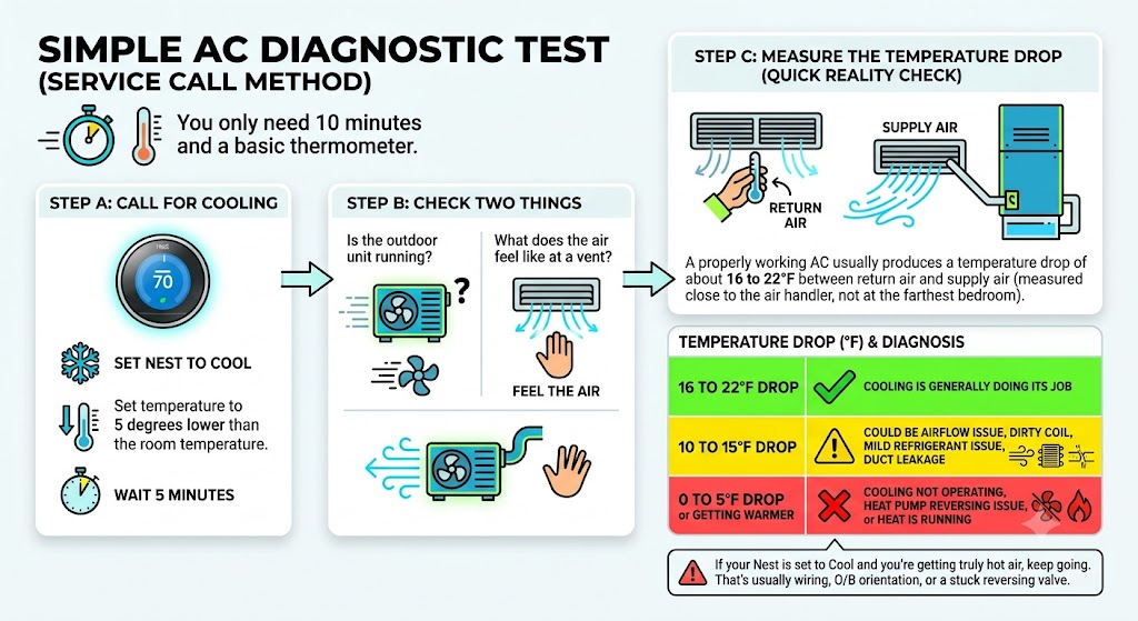 A simple diagnostic test (the one I use on service calls)