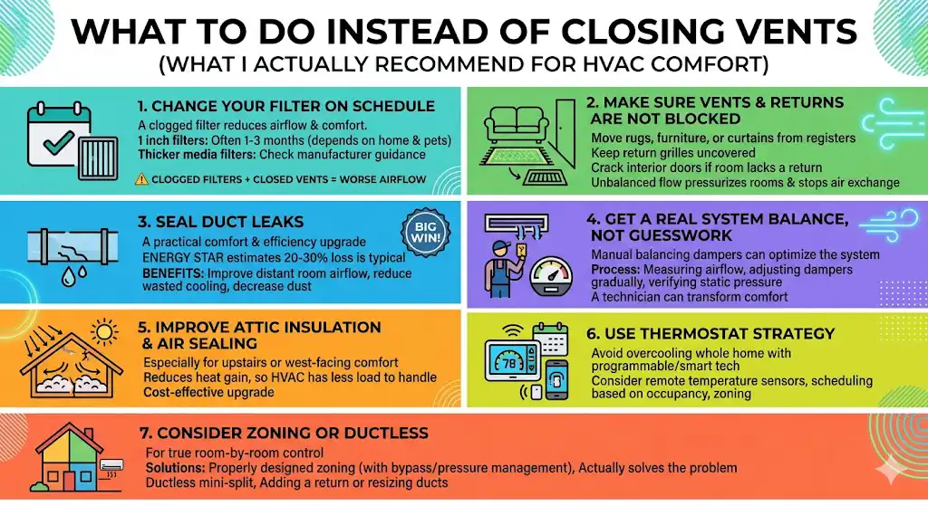 What to do instead of closing vents (what I actually recommend)