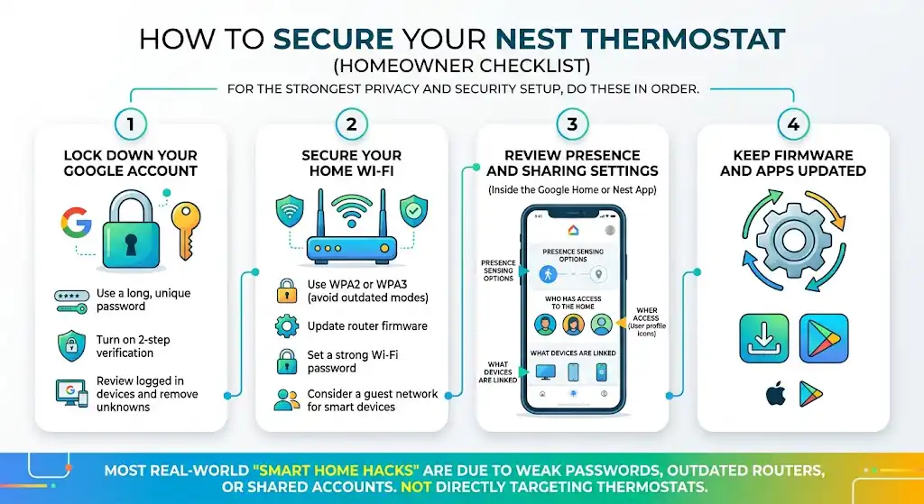 How to secure your Nest thermostat (the checklist I give homeowners)
