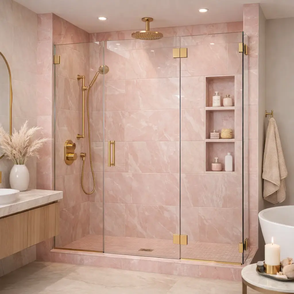 modern pink bathroom