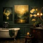 dark green bathroom