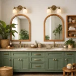 green bathroom vanity