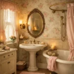 vintage pink bathroom