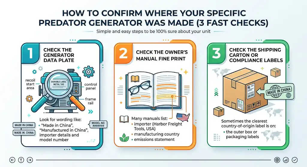 How to Confirm Where Your Specific Predator Generator Was Made (3 Fast Checks)