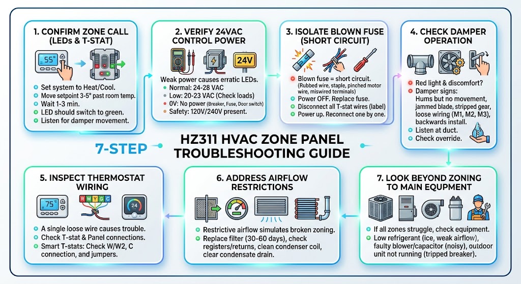 Step 1: Confirm the zone is actually calling (this solves a lot)