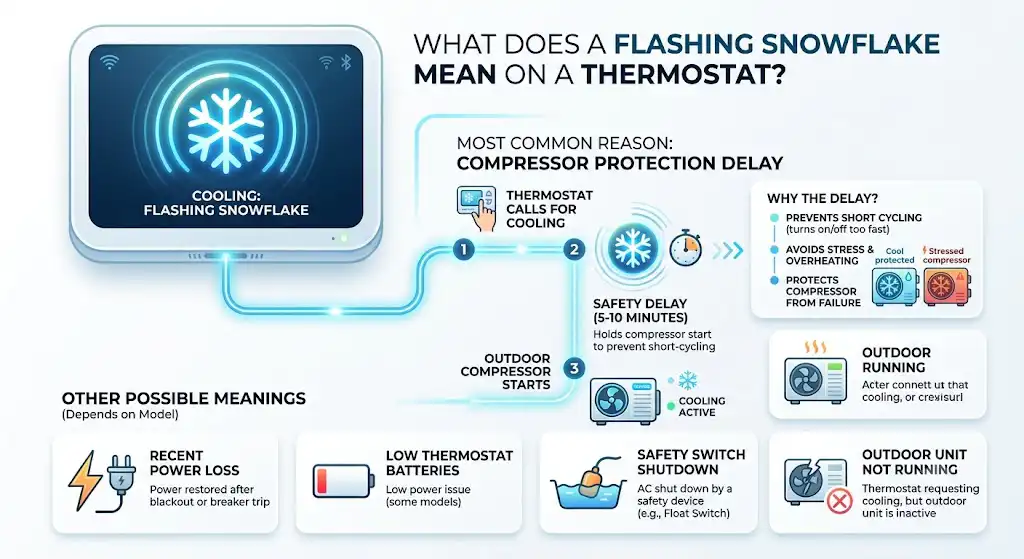 What Does a Flashing Snowflake Mean on a Thermostat?