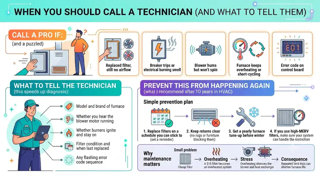When you should call a technician (and what to tell them)