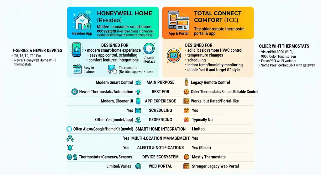 Honeywell Home vs Total Connect Comfort (TCC)