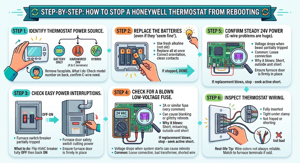 Step-by-step: How to stop a Honeywell thermostat from rebooting