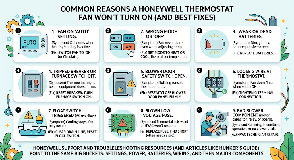 Common reasons a Honeywell thermostat fan won’t turn on (and the best fix)