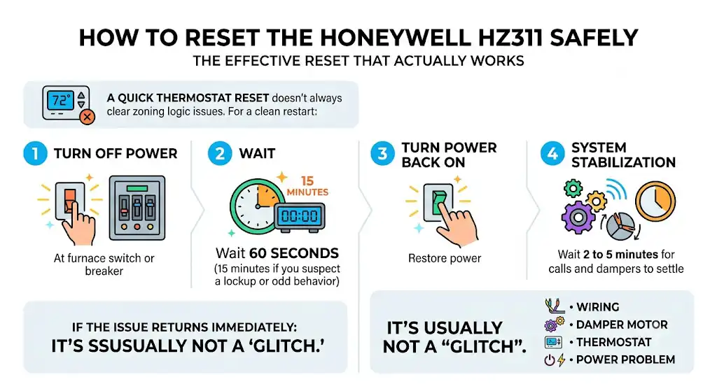 How to reset the Honeywell HZ311 safely (the reset that actually works)