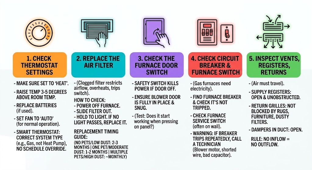 Step-by-step troubleshooting (in the order I’d do it)