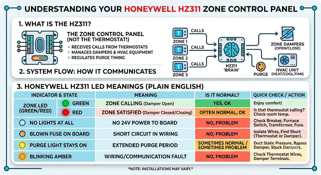 First, what is the Honeywell HZ311 (and where is the “red light” coming from)?