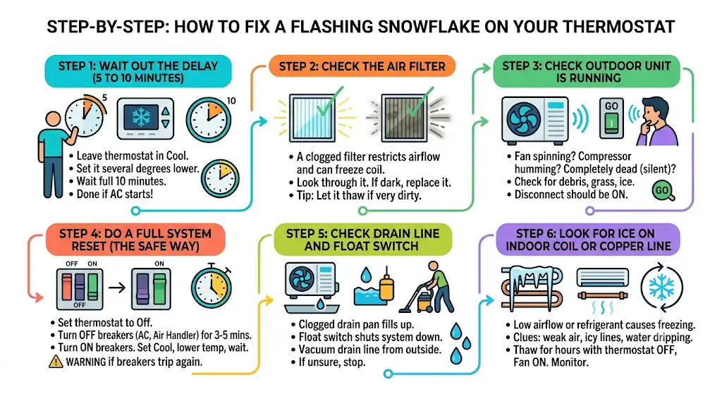 Step-by-Step: How to Fix a Flashing Snowflake on Your Thermostat