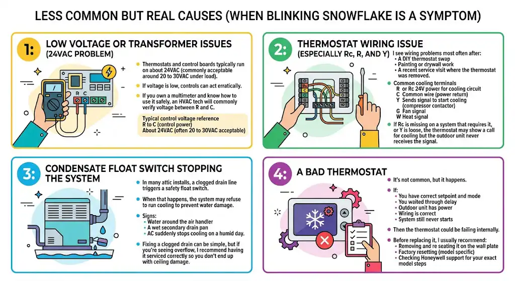 Less Common but Real Causes (When Blinking Snowflake Is a Symptom)