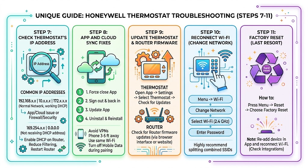 Step 7: Check the thermostat’s IP address (this tells you what’s really happening)