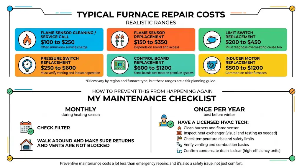 Typical repair costs (realistic ranges)