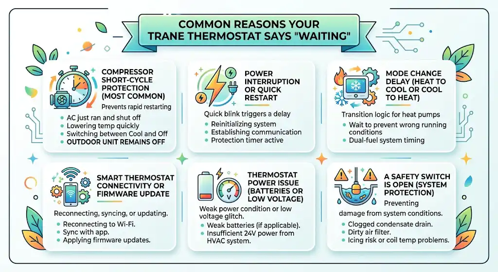 Common reasons your Trane thermostat says “Waiting”
