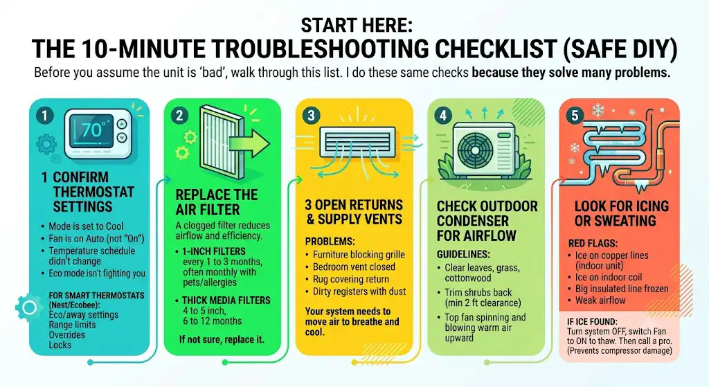 Start Here: The 10-Minute Troubleshooting Checklist (Safe DIY)