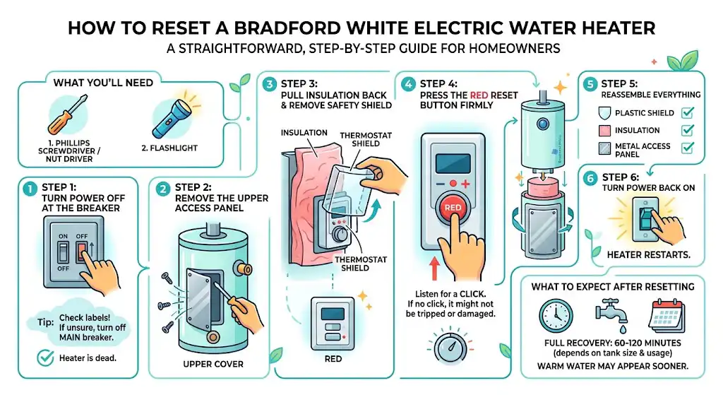 How to reset a Bradford White electric water heater (step by step)