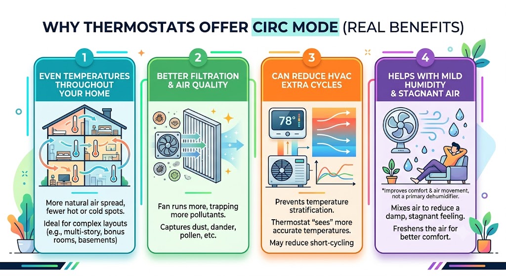 Why Thermostats Offer CIRC Mode (Real Benefits)