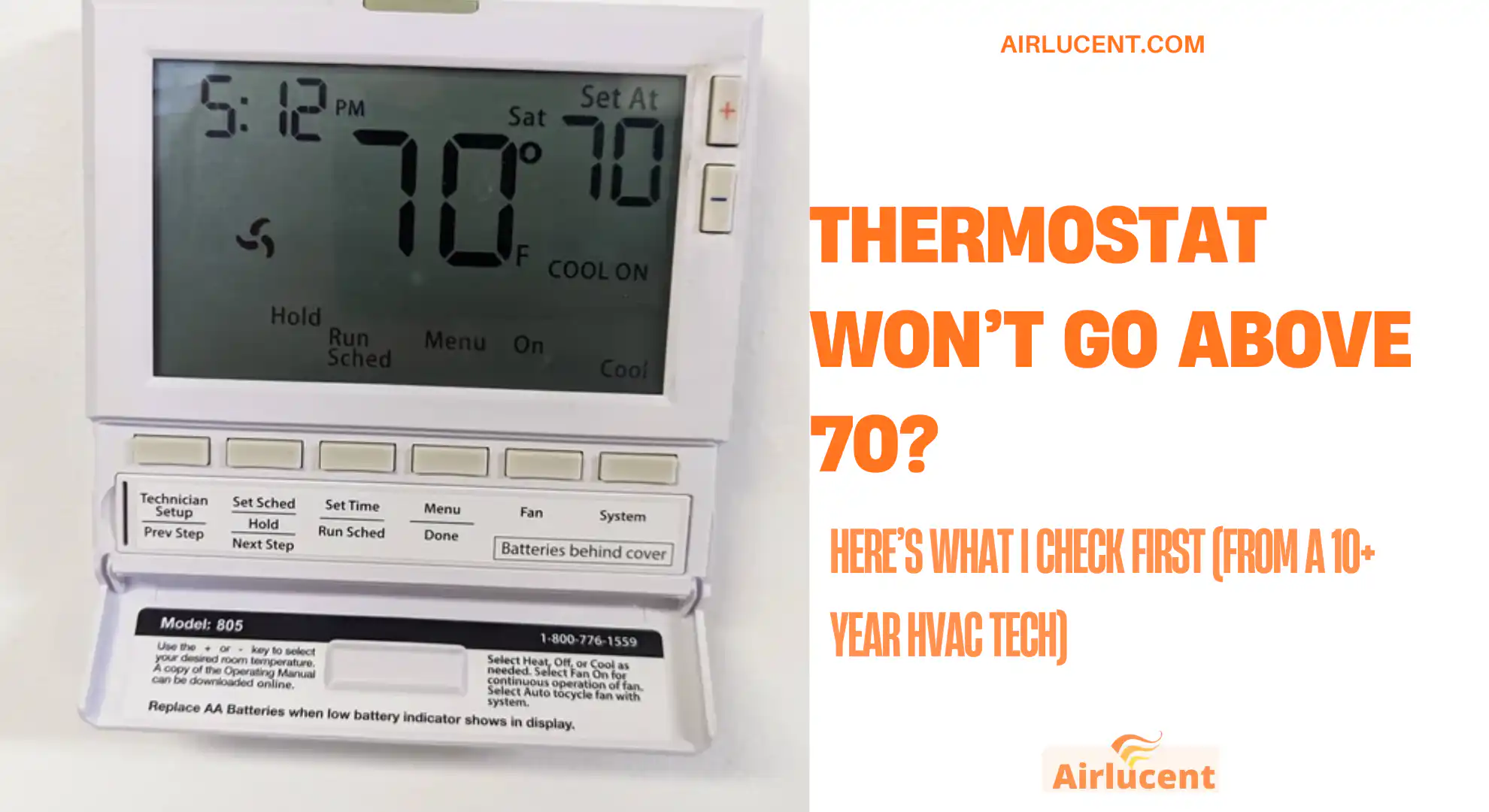 Thermostat Won’t Go Above 70?